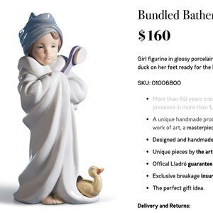 Lladro: Bundled Bather Girl Figurine